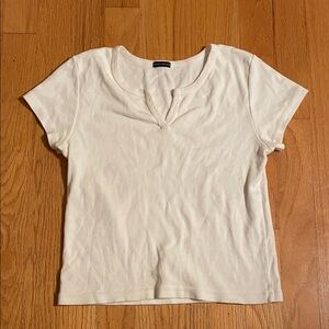 Brandy Melville Cream Short Sleeve Tee